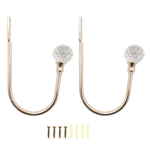 Kristall-Raffhalter in U-Form, dekoratives Accessoire, 2 Stück