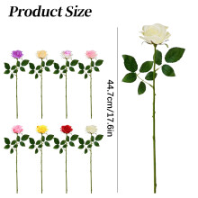 Buquê de rosas de seda champanhe, 12 unidades multicoloridas, 44,7 cm (17,6 polegadas)