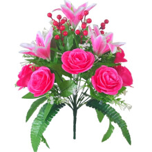 Buquê de rosas artificiais com 18 cabeças (2 peças)