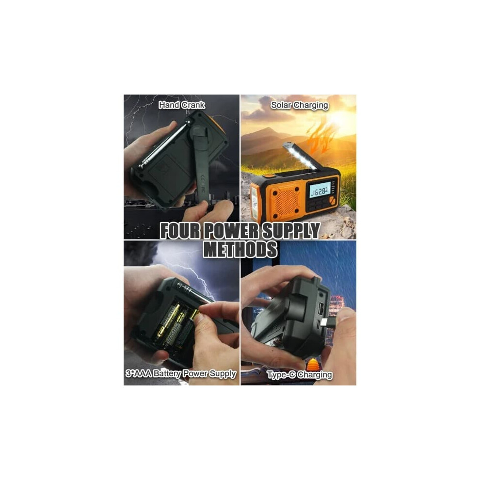 Emergency Radio With Solar Hand Crank And 4000Mah Power Bank 940684259502
