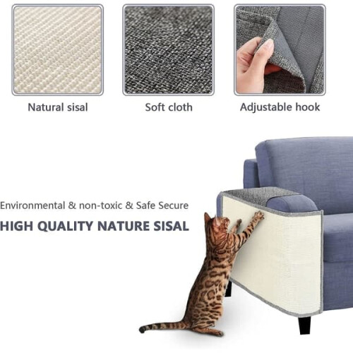 Cat Scratch Mat Protector for Sofa with Natural Sisal 2