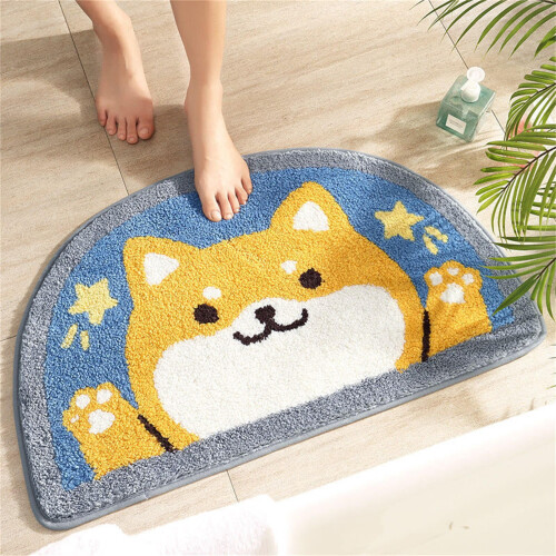 Tapete semicircular para banheiro, extra macio e absorvente (1 unidade)