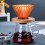Cafetera de vidrio con base de madera para 1 taza. 1