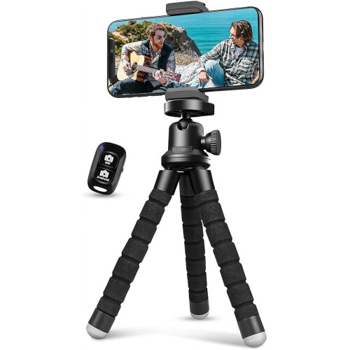 Treppiede flessibile per telefono con telecomando wireless e clip