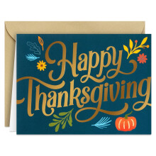 Blanco Thanksgiving-kaartjes met enveloppen in groen en goud