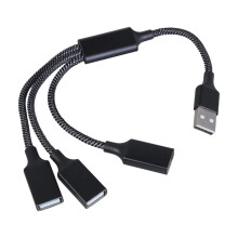 Cabo divisor USB macho para 3 fêmeas de 1 m