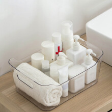 Boîte de rangement en plastique transparent avec poignée, de petite à XXL