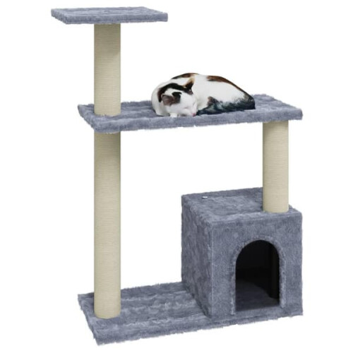 Cat Tree with Sisal Posts Light Grey 70 cm 1