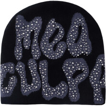 Gorro de malha estilo anos 2000 com detalhes em strass