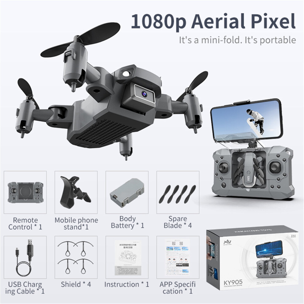 Ky905 Foldable 4K Drone With Wifi Fpv And Altitude Hold 968604230172