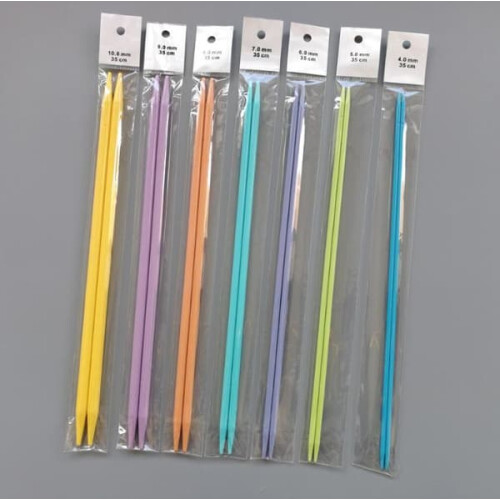 Plastic Double-Pointed Knitting Needles Set 7 Sizes 2