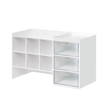 Organizador de Marcadores de Mesa com 3 Gavetas e 6 Canetas Inclinadas