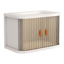 Boîte de rangement empilable en plastique avec porte enroulable