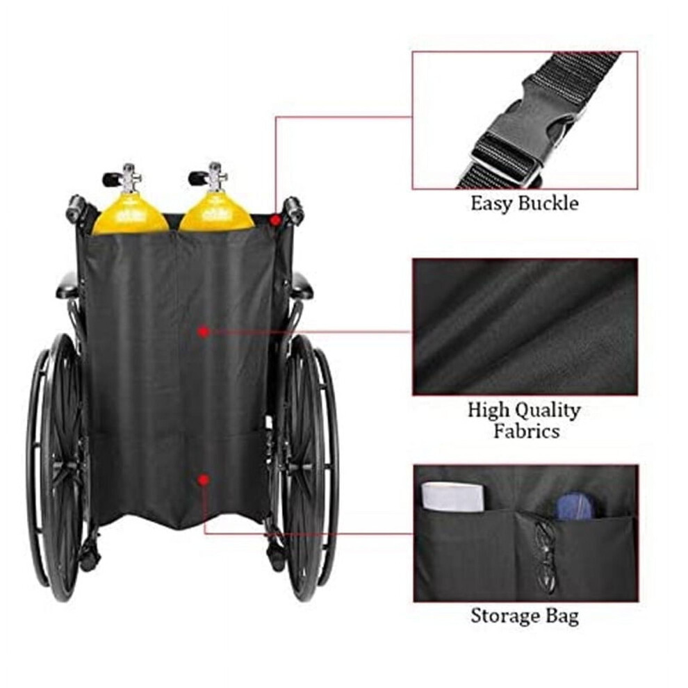 Wheelchair Oxygen Tank Holder Portable Waterproof Bag with