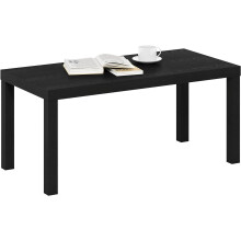 Mesa de centro minimalista para sala de estar, color negro, 39x18x19 pulgadas.