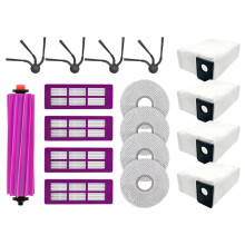 Brosse Latérale Principale, Lingettes, Filtres et Sacs à Poussière pour Aspirateur Robot Autovideur pour J15 Evo Ultra (17 Pièces)