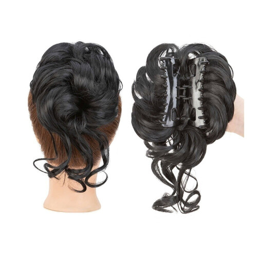 Chignon sintetico riccio e ondulato con ciocche