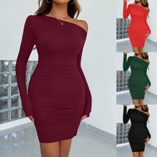 Off-Shoulder Genserkjole Mørkegrønn