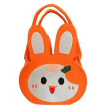 Bolsa de fieltro para dulces con forma de conejito de Pascua, 6,7 x 8,7 pulgadas.