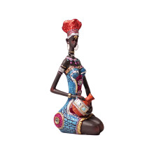 Afrikansk kvindestatue harpiks tribal kunst figurdekoration