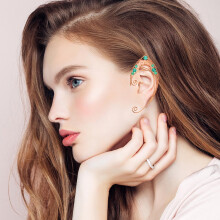 Pendientes de metal redondos con cierre envolvente, color verde vintage, 2 unidades.