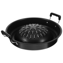 Bandeja de ferro reutilizável preta para churrasco (1 conjunto)