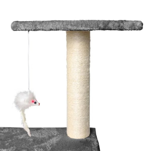Cat scratching post with cave tunnel and plush platforms 1