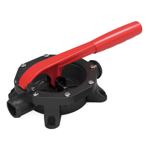 Pompa manuale autoadescante per acqua marina, ideale per barche e kayak.