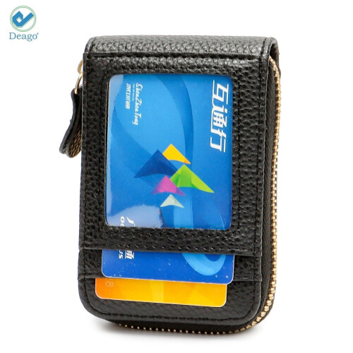 Men's Genuine Leather RFID Wallet with Zipper Pocket 2