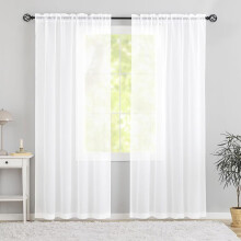 Rideaux semi-voilages blancs 42 po L x 90 po H (2 panneaux)