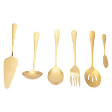 Gold Stainless Steel Flatware Set Modern Matte Finish