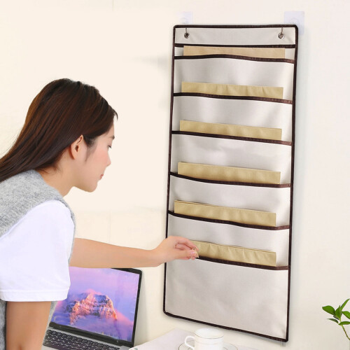 Vægmappeorganisator Beige Polyester 6-lommer 14,57x30,71