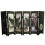 Wooden peacock 6-panel folding room divider 6
