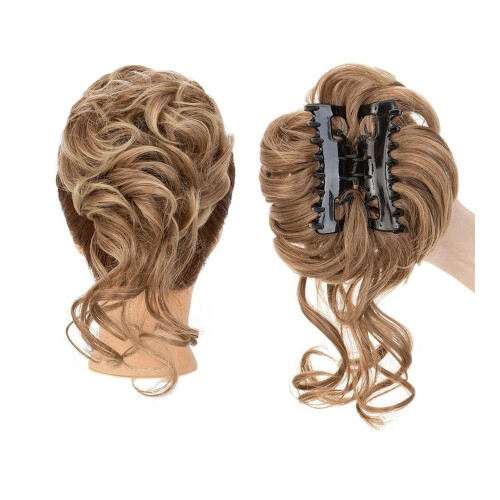 Chignon sintetico riccio e ondulato con ciocche