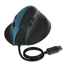 Ratón USB vertical de 6 botones y 1600 DPI, ergonómico.