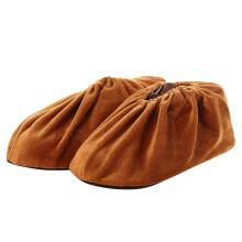 Surchaussures d'intérieur en flanelle marron, 1 paire, 30 x 10 cm