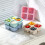 Cutie de prânz Bento cu 4 compartimente, pachet de 4, 15x15x5 cm 1