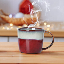 Keramisk kaffekrus med gradert design, ergonomisk design, 350 ml