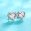 CZ Heart Stud Earrings White Gold Plated 10mm 6