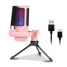 USB-C-Mikrofon mit RGB-Beleuchtung für Studioaufnahmen