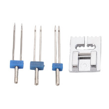 Conjunto de agulhas duplas para máquina de costura com calcador
