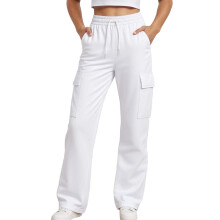 Girl Pants,Pants Girls Solid Color Jogger Comfortable Athletic Casual Soft Elastic Waist for Playground Running,Girls Clothes,03 White,6-7 Years