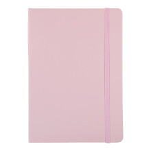 Linjerad anteckningsbok med läderomslag, 200 sidor, rosa