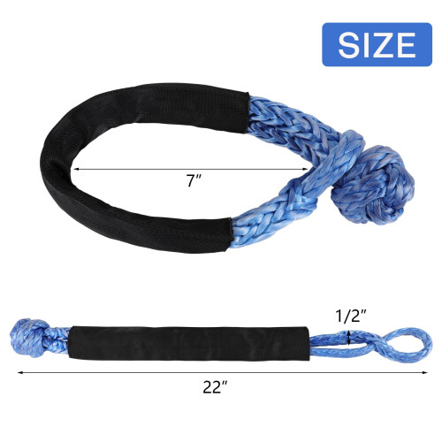 Tow Strap UHMWPE Lightweight 1/2" x 22" 2 Pack 2