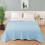 Ljusblå Queen Quilt Microfiber Wave Pattern1 styck 1