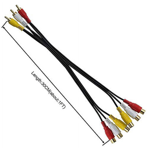 RCA AV splitter cable composite extension adapter 1 pack 1