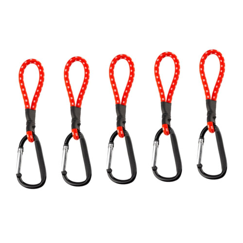 Mehrfarbiges Gummiseil mit Haken, 5er-Pack