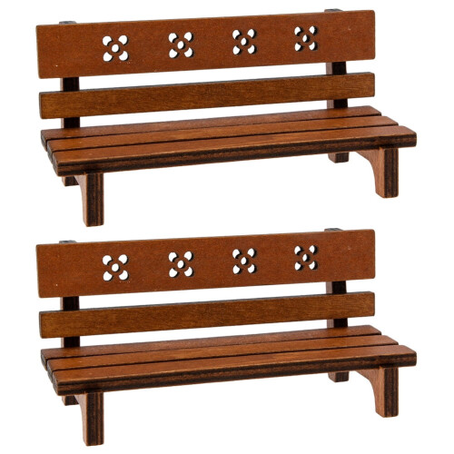 Conjunto de banco de jardim retrô em miniatura 4,72x2,36x1,97 polegadas