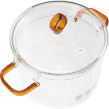 Glass Instant Noodle Pot Frying Nonstick Pan Stainless Steel Griddle Clear Pots for Cooking Transparent Baby