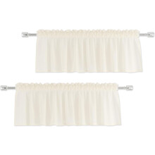 Cantonnière en voile ivoire transparent, occultante, 2 panneaux, 38 cm (15 po)